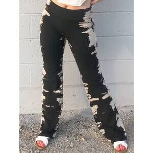 NEW FOLLOW ME jade acid wash pants in black